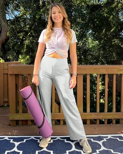 G4Free Yoga Pants for Women Wide Leg Pants with Pockets High Waisted