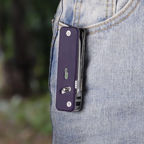 ROXON S503G Flex Companion 9 in 1 Modular EDC Tool D2 Pocket Knife (Purple)