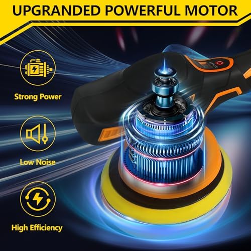 Cordless Car Buffer Polisher for Dewalt 20V Battery, 6 Inch Portable Orbital Buffer Polisher Kit, 8 Variable Speed Car Polisher for Car Detailing/Polishing/Waxing (Battery Not Include)