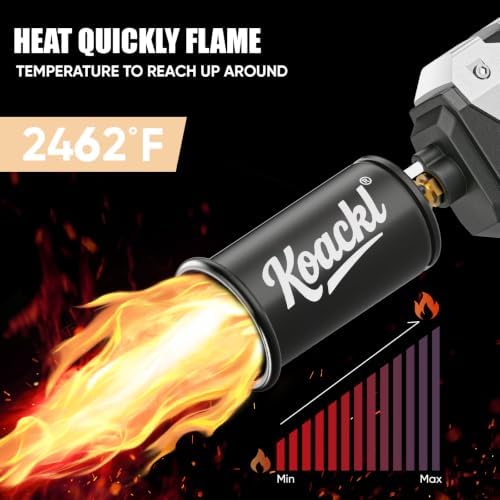 Koackl 25.8" CSA Propane Torch Gun 2372°F Adjustable Flame BBQ Gray