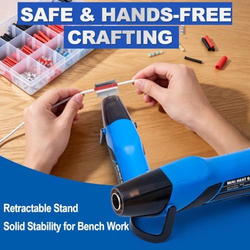 350W Mini Heat Gun Kit, 300PCS 10-26 AWG Waterproof Solder Seal Wire Connectors & 3:1 Shrink Tube Kit, Portable Hot Air Gun with 2-Temp Max 752°F (400°C) for Automotive, Marine, Wiring Repair