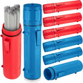 Zonon 8 Pcs Welding Rod Holder Stick Welding Electrode Rod Storage Tube 14 Inch Rod Storage Container Airproof Welding Rod Holder Waterproof Storage Canister for Welding Rod(Red Blue)