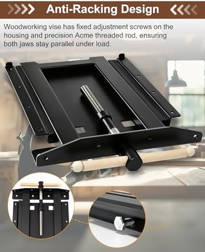 33302 Adjustable Woodworking Vise, Wood Vise for Workbench