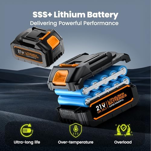 Cordless Leaf Blower with 2 Batteries & Charger - 990,000 RPM Electric Handheld Blower, Lightweight for Lawn, Yard, Patio, Garden Care - Orange