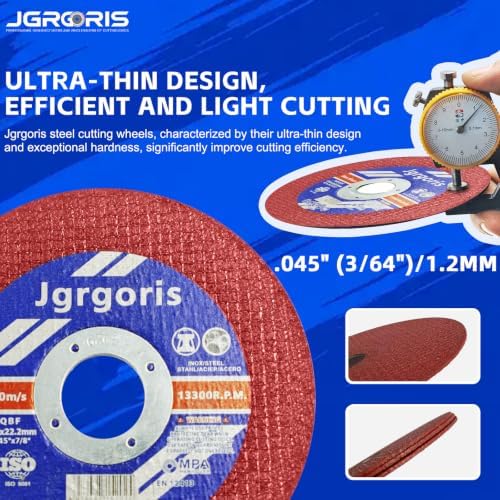 4 1/2 Cut Off Wheel, Angle Grinder Cutting Disc for Metal, Red 108 Count