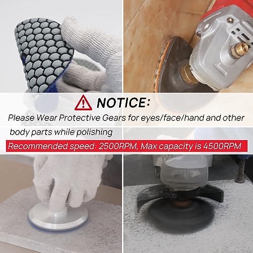 DT-DIATOOL Dry Diamond Polishing Pads 4 Inch for Granite Marble Quartz Stone Countertop Tiles 8 Pieces WBUFF