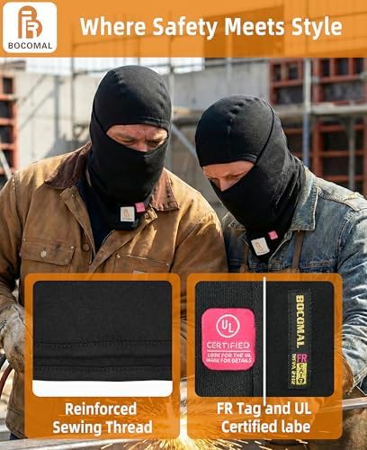 BOCOMAL FR Balaclava with Face Mask 7oz Midweight Arc Rated NFPA2112 CAT2