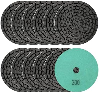 SHDIATOOL 4-Inch Diamond Polishing Pads 12PCS for Concrete 200 Grit