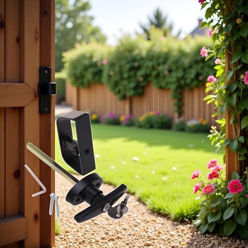 6½" Shed T-Handle Lock Shed Door Latch t Lock with 6-1/2" Stem shed Handle Lock with 8 Keys self-Drilling Screws and Allen Wrench (2kits)