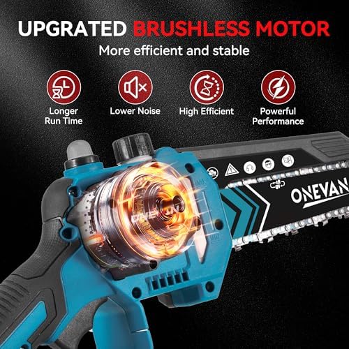ONEVAN 6-in-1 Pole Saw & Hedge Trimmer & Grass Shear, 2×3.0Ah Batteries