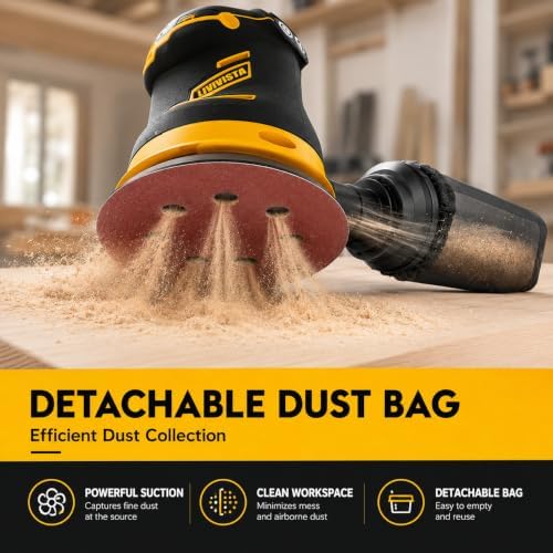 5"Cordless Orbital Sander Compatible with Dewalt 20V MAX Battery