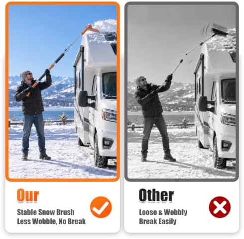 62" Long 3‑in‑1 Car Snow Brush, Ice Scraper With Squeegee for Truck SUV Car