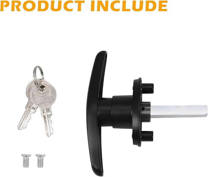 Pickup Truck Cap Topper Camper Shell Locking T-Handle -with 2 Keys for Most Brands of Truck caps, Toppers, Camper Tops Black Powder Coated Finish-Right Side
