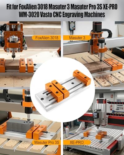 Mini Low Profile Bench Vise Fit for FoxAlien 3018 Masuter 3 Masuter Pro 3S XE-PRO WM-3020 Vasto CNC Engraving Machines, Aluminum Alloy Hold-Down Clamp