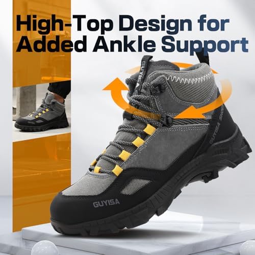 GUSAYEX Steel Toe Boots for Men Puncture Resistant Work Boots