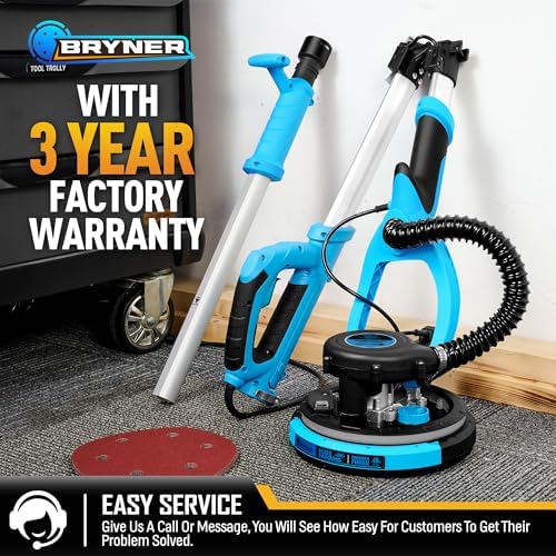 Drywall Sander, 780W Electric Drywall Sander with Vacuum Dust Collector, 7 Variable Speed 900-1800RPM, 26FT Power Cord, Wall Sander for Popcorn Ceiling, Pole Sander for Drywall