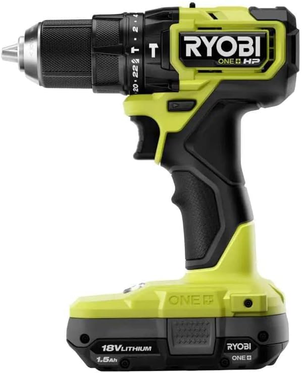 RYOBI ONEAND HP 18V BRUSHLESS Cordless Compact 1/2 in. Hammer Drill KIT with 1 1.5 AH BAT