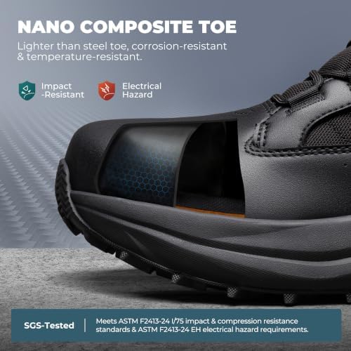 NORTIV 8 Men's Composite Toe Work Boots with Wide Toe Box