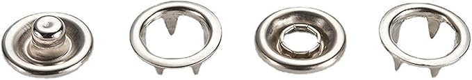100 Sets Metal Snap Button Kit, Five Claw Buckle Tool Set with Fastener Pliers Press Tool for DIY Crafts, Clothes, Hats, Sewing (Silver, 9.5mm) YIGUANXIN