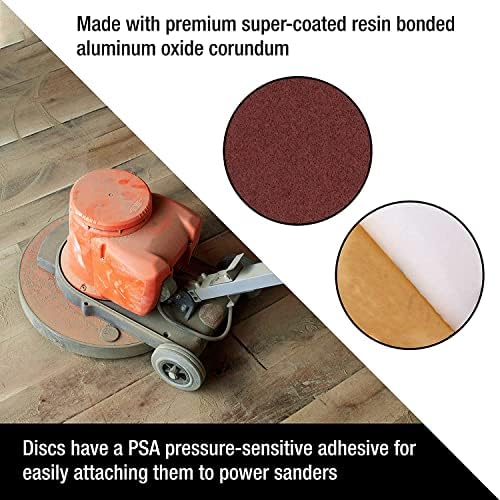 30Pcs 6-Inch PSA Sanding Discs, 6-Grit NO-Hole Self Stick Aluminum Oxide Sandpaper