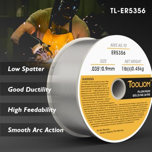 TOOLIOM ER5356 0.035" Aluminum MIG Welding Wire, 1 LB Spool