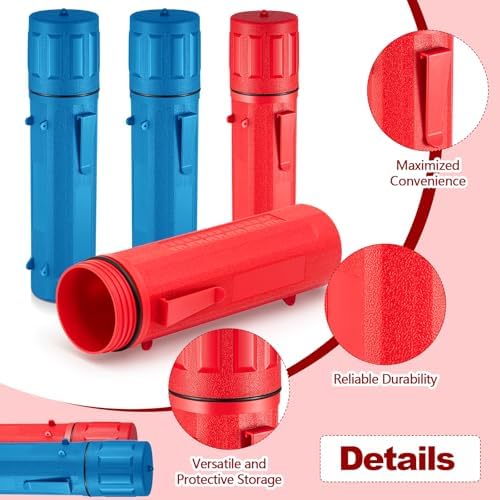 Zonon 4 Pcs Welding Rod Storage Tube 14 Inch Tig Rod Holder, Red, Blue