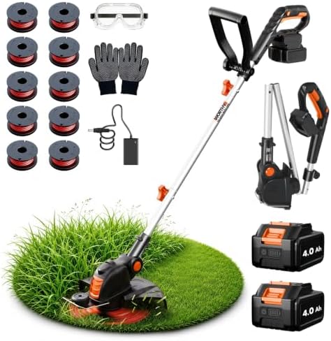 Weed Wacker Eater Electric String Trimmer Battery Powered Lawn Trimmer
