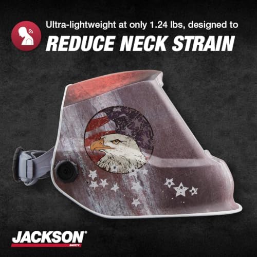 Jackson Safety Premium Graphic Welding Hood with ADF - Ultra Lightweight Auto Darkening Welding Helmet - ANSI Z87.1 (Multiple Styles)