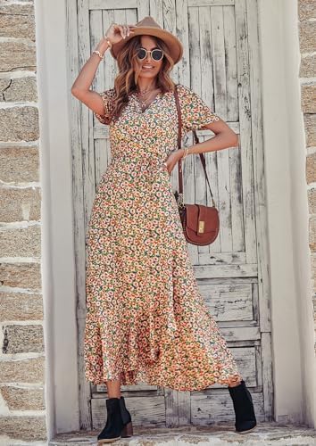 PRETTYGARDEN Women's Boho Floral Summer Maxi Dresses