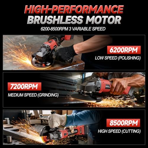 Cordless Angle Grinder Compatible with Milwaukee 18V Battery(NO Battery)