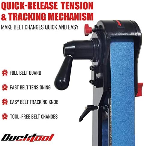 BUCKTOOL 2x42" Belt Sander 6" Bench Grinder Combo for Metalworking,3.5A