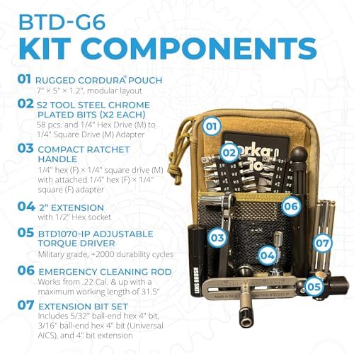 Torque Driver Kit – Military Grade Edition: Precision Torque Driver System with Dual Bit Sets, Cleaning Rod & Cordura Pouch – Professional Maintenance & Service Kit