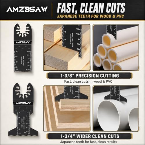 AMZBSAW 110PCS Oscillating Saw Blades for Wood, Plastic & Soft Metal