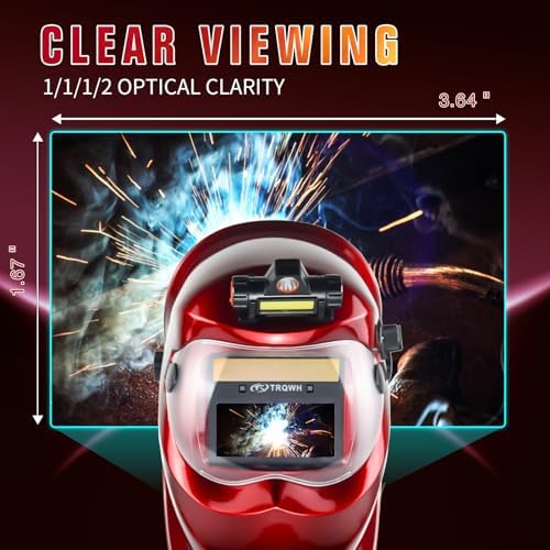 TRQWH Auto Darkening Welding Helmet with Light True Color Welding Hood