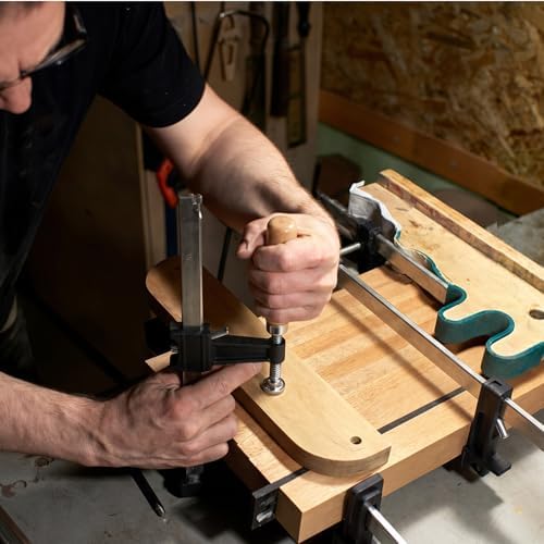 5 Pack Woodworking Clamps Sets 12", 18", 24", 30", 36" Bar Clamps Throat Depth 2.5 Inch Adjustable Heavy Duty F-clamp with Handle