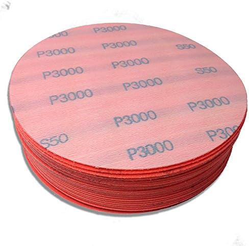 Red Label Abrasives 6 Inch 2500 Grit High Performance Hook and Loop Wet/Dry Auto Body Film Sanding Discs, 50 Pack