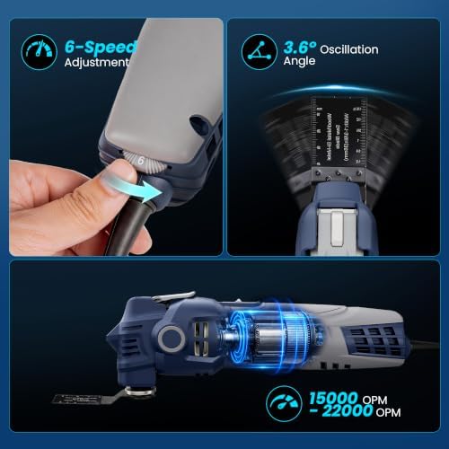 Oscillating Multi-Tool Kit, Low Vibration Design, 3.6A Oscillating Saw 430W