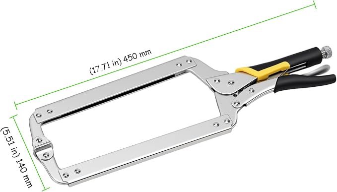 4 PCS C Type Welding Clamps, Silvery 18 Inch Locking Pliers, Face Clamp for Clamping and Fixing Objects