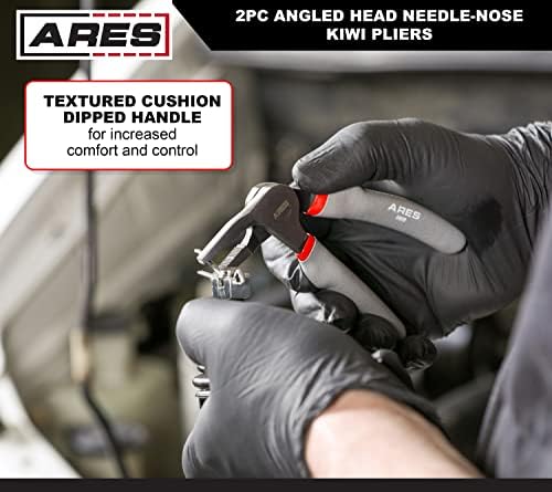 ARES 51018 2-Pc Angled Head Needle Nose Pliers Set - 6-In & 8-In