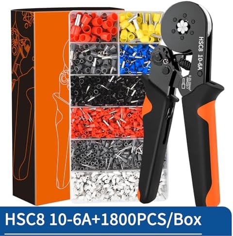Crimping Terminal,Multiple Crimping Pliers HSC86-4/6 Combination,Electrical Equipment Connector,Wire Connection Terminal(HSC8 10-6A 1800PCS)