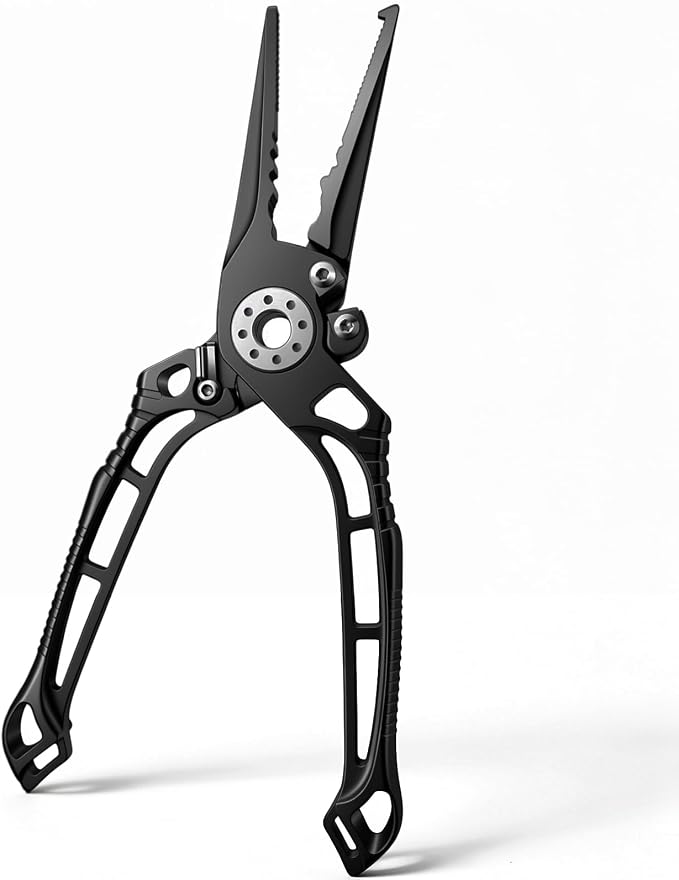 BasicGear Pro Fishing Pliers, 17-4PH Steel, 8 in, Gunmetal Gray