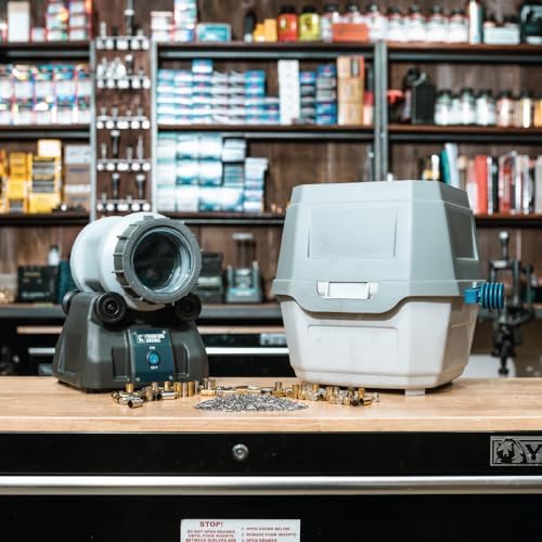 Frankford Arsenal Rotary Tumbler Lite Essentials Kit with 110V Rotary Tumbler Lite, Wet/Dry Media Separator, Stainless Steel Media, for Brass Cleaning, Dry Tumbling, and Gunsmithing
