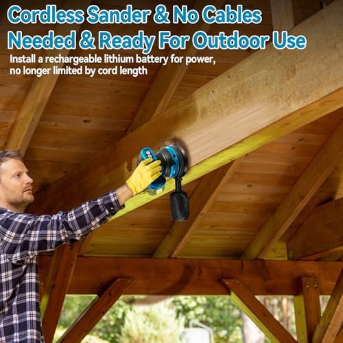 5" Cordless Random Orbital Sander Compatible with Mak-ita 18v Battery,Brushless, 3-Speed (7000/9500/11000 RPM), Dust Bag Included, 20 Sanding Discs for Woodworking Polishing Sanding