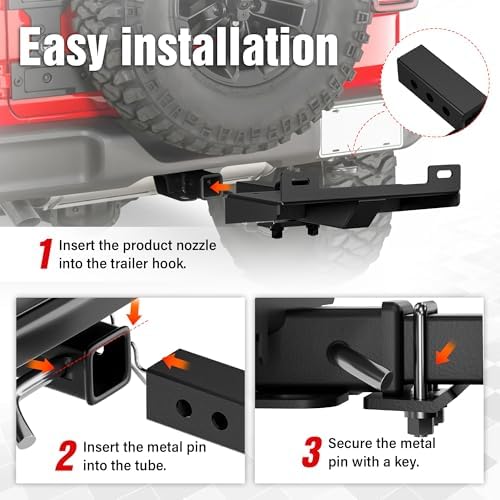 YZONA Tow Hitch 2 Inch, Trailer Hitch Winch Mount with 2" Receiver, Universal Heavy-Duty Winch Plate Bracket for Truck/Pickup/ATV/UTV/SUV, 17000 lbs Towing Capacity, Mounting Cradle, Black