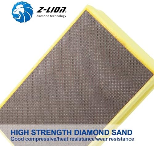 Z-Lion Electroplated Diamond Hand Polishing Pads Foam Back for Granite Marble Stone Glass Ceramic (400#)