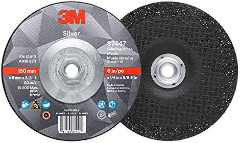 3M Silver Depressed Center Grinding Wheel, 87447, 36+, T27 Quick Change