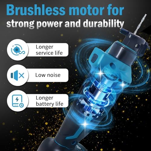Cordless Drywall Cut Out Tool & 20V Drywall Rotary Saw - 30000 RPM Brushless Rotary Saw with 2x3.0Ah Batteries, Fast Charger for Drywall, Wood, Sheetrock Cutting