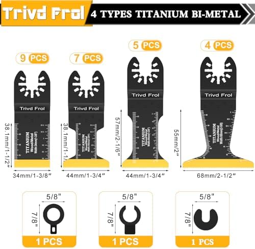 Trivd Frol 25 PCS Titanium Oscillating Saw Blades Metal Cutting