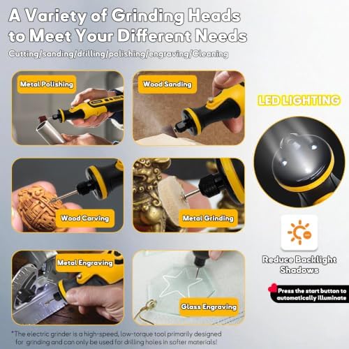 7.2V Mini Cordless Rotary Tool, 59 Attachments for DIY Crafts