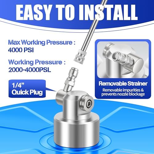 LidoDola 16'' Pressure Washer Surface Cleaner Blue, Power Washer Accessory